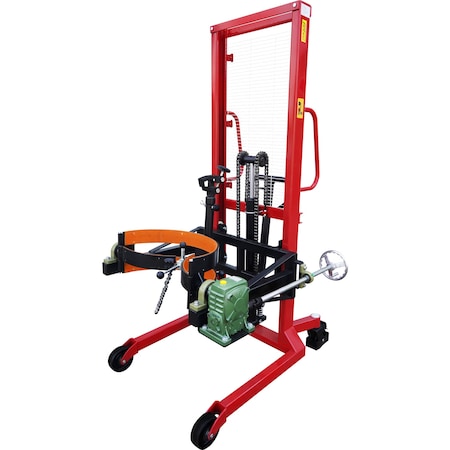 Pake Handling Tools Drum Lifter/Rotator with Steel Jaw And Clamp Cradle, 55 gal., 990 lb., Dispensing Height 57'' PAKDT-DA450